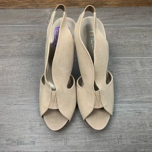 Moda Spana Nude Slingback & Open Toe Heels